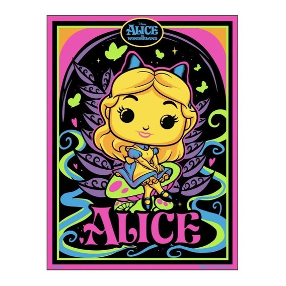 Poster Funko Pop! Alice In The Wonderland Black Light - Xuy