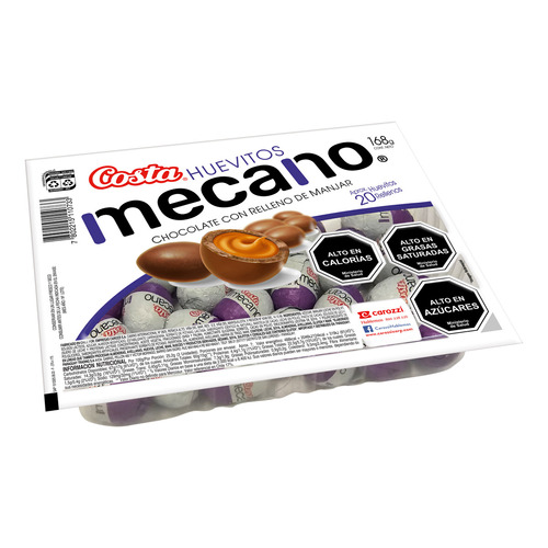 Costa Huevitos Pascua Chocolate Mecano Relleno Manjar 168 Gr