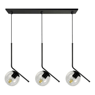 Colgante 3 Luces Ballon Cromo Y Vidrio Apto Led E27 Moderno