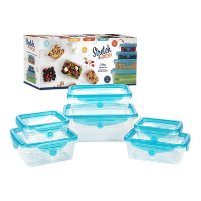 Set Recipientes Con Tapa En Silicona X 6 Almacenar Alimentos