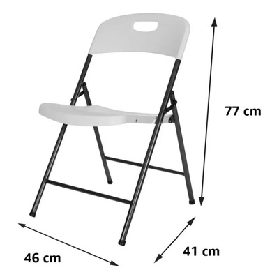 Silla Plegable Plástico Duro Blanco Y Negro Uso Rudo X6 Pzs