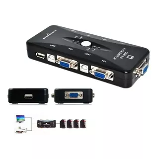 Switch Kvm Conectores Usb / Vga De 4 Puertos · Kvm-41ua