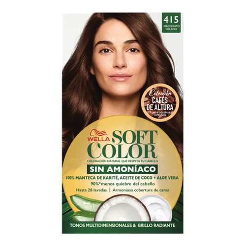 Kit Tintura Wella Professionals  Soft color Tinte de cabello tono 415 macchiato helado para cabello