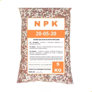 Adubo 20-05-20 Npk - 5kg Fertilizante N Potássio C/ Ureia
