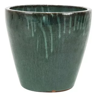 Vaso Cerâmica Estilo Vietnamita Yara Dripgreen D35 A31