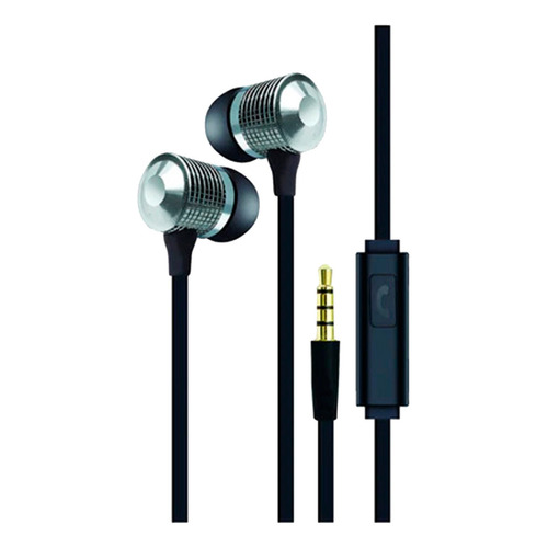 Auriculares In Ear Cable Plano Microfono Carcasa Metal Coby Color Plateado