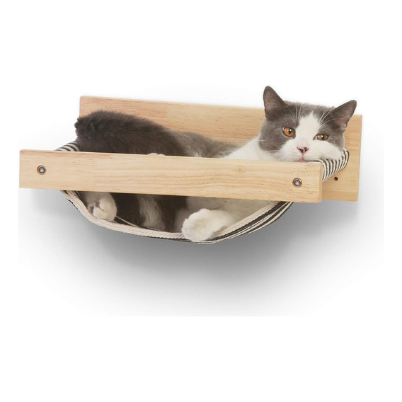 Hamaca De Pared Y Ventana De Madera Para Gatos