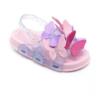 Sandália Infantil Plugt Menina Borboleta Glitter Rosa