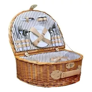 Oferta Cesta Picnic Completa Com Talheres Taças Pratos Copos