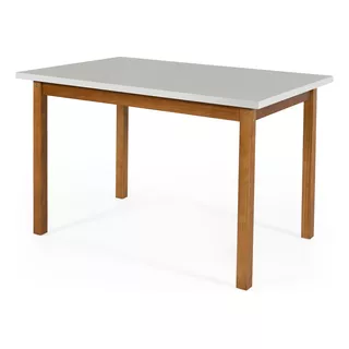 Mesa De Jantar Elisa Ambiente 120cm Para Cozinha Moderna Cor Da Tampa Off White