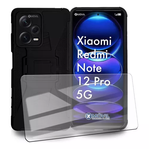 Funda para Xiaomi Redmi Note 12 5G Caso,Funda de carcasa de soporte para  Xiaomi Redmi Note 12 5G Case Negro