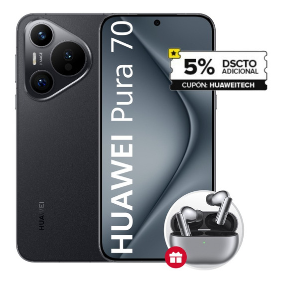 Huawei Pura 70 Negro 12gb + 256gb Dual Simcard / Con Google