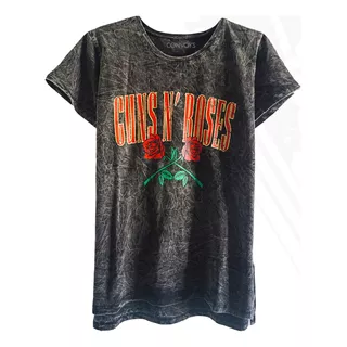 Remera Guns N Roses Uk Tour 87 - Nevada - Negro - Rock Mujer