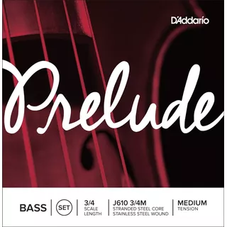 Encordado Contrabajo Daddario 3/4 Prelude Bass Set Ten Media