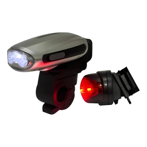 Linterna Led Bicicleta Recargable Dinamo 14 Lm 2.5w Color Plateado