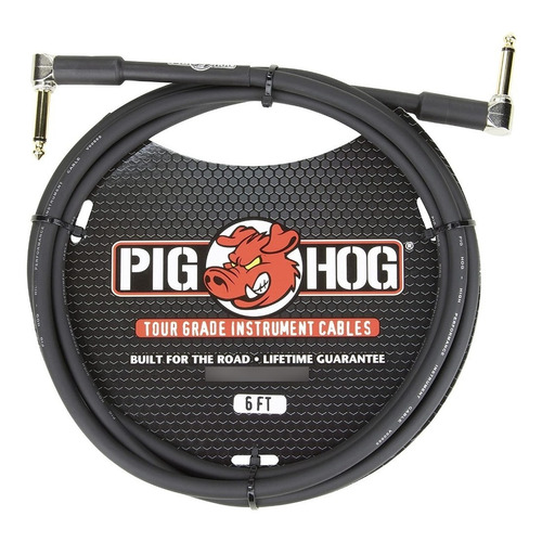 Cable cable de 1 Plug plug a 1 Plug plug Pig Hog PH6RR negro de 1.82m