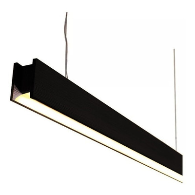 Colgante Lineal Lito Negro Iluminacion Led Diseño Madera N-g