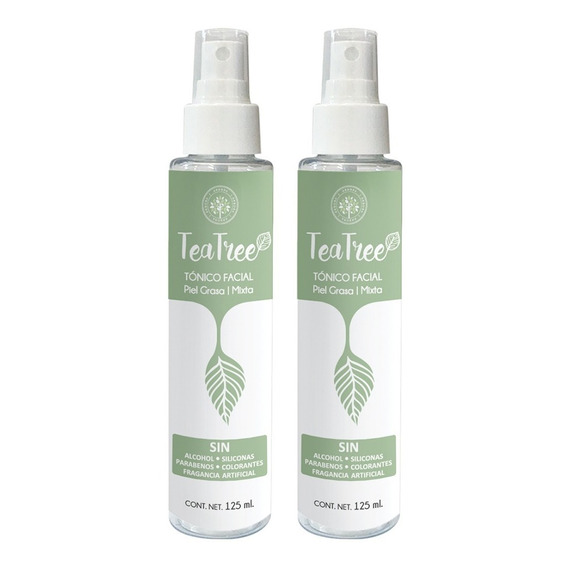 2pack Tónico Facial Tea Tree Con Aloe Vera Y Manzanilla