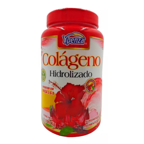 Suplemento en polvo Ypenza  Colágeno Hidrolizado sabor jamaica en pote de 1.1kg