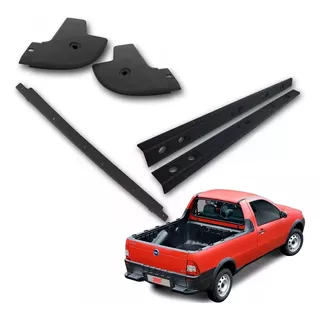 Kit 5 Moldura Caçamba Fiat Strada Cs 2003 Original