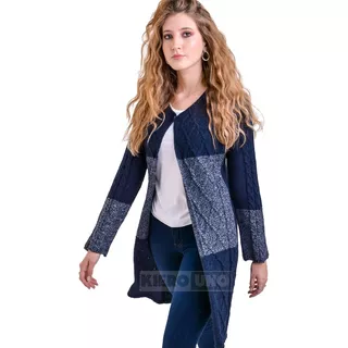 Tapado Largo Cárdiga Un Boton Sweater Saco Mujer Kierouno