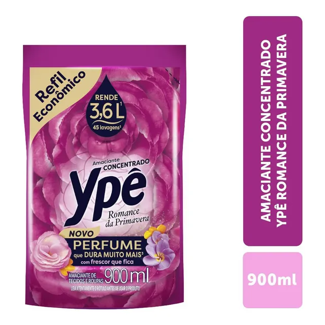 Amaciante Concentrado Ypê Romance da Primavera Refil 900ml 2