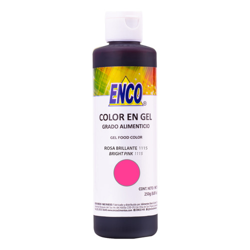 Colorante Color En Gel Rosa Brillante 250 Gr Enco 1115-250