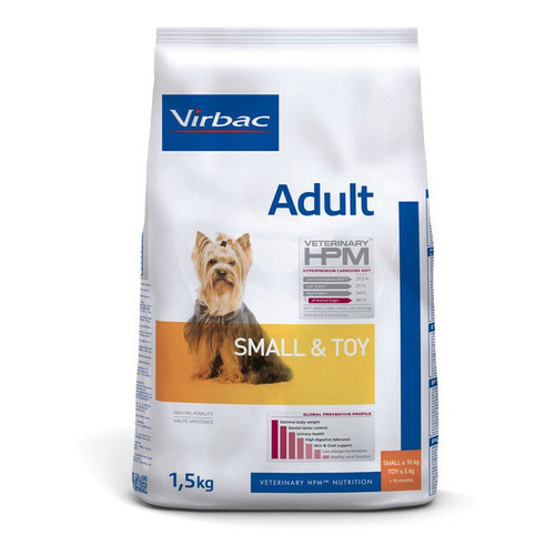 Alimento Virbac Veterinary HPM Small and Toy para perro adulto de raza mini y pequeña sabor mix en bolsa de 1.5kg