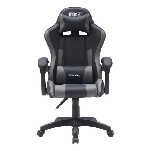 Silla Gamer Pc Sillon Escritorio Reclinable Butaca Oficina E Color Gris Material Del Tapizado Cuero Sintético