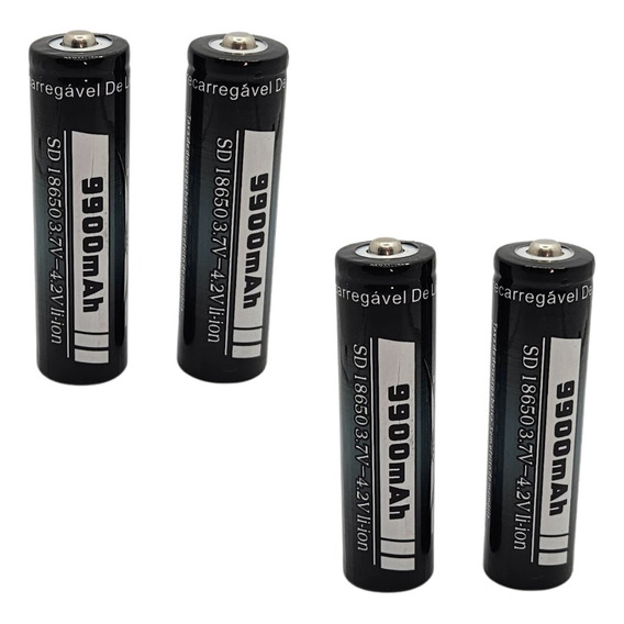 Baterias Pilas Recargables 18650 3.7/4.2v 9900mah (4 Piezas)