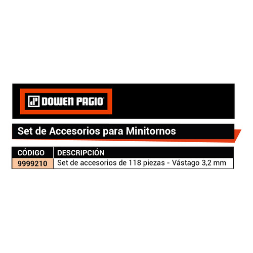 Set De Accesorios Minitornos De 118 Pcs Dowen Pagio 9999210