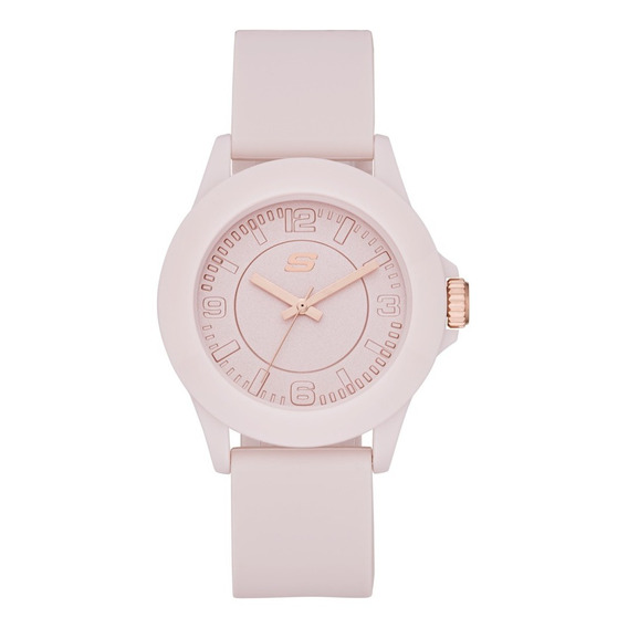 Reloj Dama Skechers Rosencrans Mid Sr6080 Color Blanco Color De La Correa Rosa