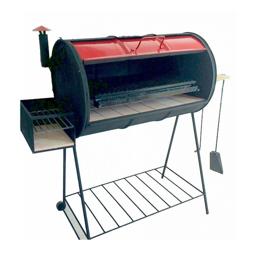 Parrilla Móvil Metalsmac Tambor Color Negro/Rojo