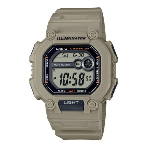 Reloj Casio Digital W-737hx Original Time Square Color de la correa Beige