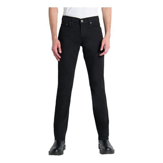 Jeans De Mezclilla Oggi Hombre Iron Slim Corte Recto Negro