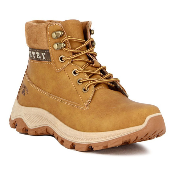 Country Bota  Peak De Dama Acordonada - Camel