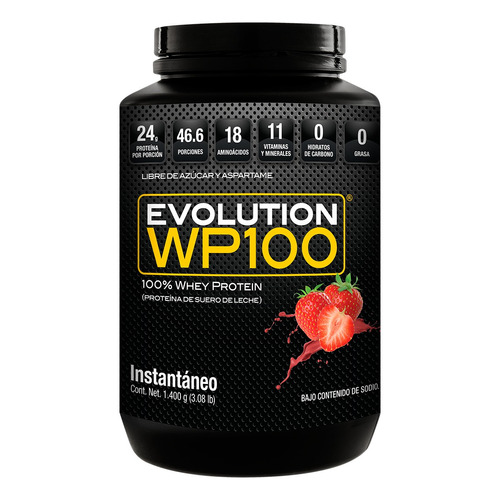 Evolution Wp100 Bote De 1400 G - 0 Carbs Y 0 Grasas Sabor Fresa