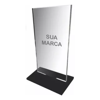 5 Troféu Acrílico Cristal Sem Personalização Liso 15x10cm 