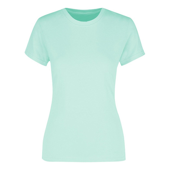 Playera Mujer Dama Color Liso Cuello Redondo Manga Corta