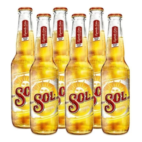 Pack 6 Cerveza Sol Botella 330cc