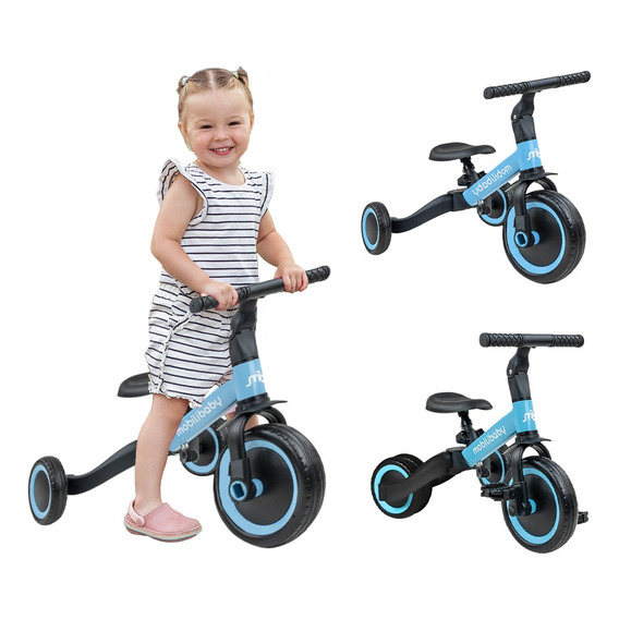 Triciclo Bicicleta De Equilibrio 3 En 1 Para Niños Infantil Color Azul