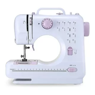 Maquina De Coser Mini Multifuncional Sm-505l Color Blanco