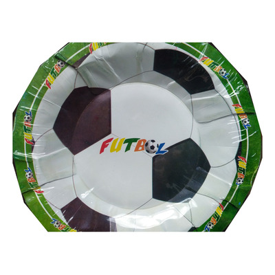 Futbol Balon Champions Super Paq 30 Platos Pasteleros 18 Cms