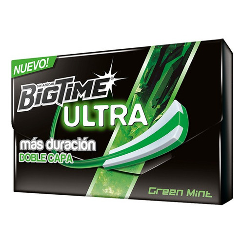 Chicle Bigtime Ultra Doble Capa X 12unidades 24gr Color Green Mint