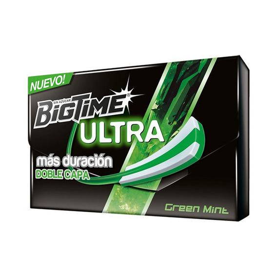 Chicle Bigtime Ultra Doble Capa X 12unidades 24gr Color Green Mint