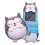 Peluche Almohada Y Saco De Dormir - Happy Nappers Perro Gris