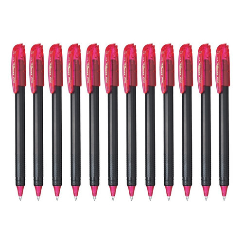 Bolígrafos Pentel Energel Stick Bl417 0.7 Mm Caja 12 Piezas Color de la tinta Rosa Color del exterior Negro