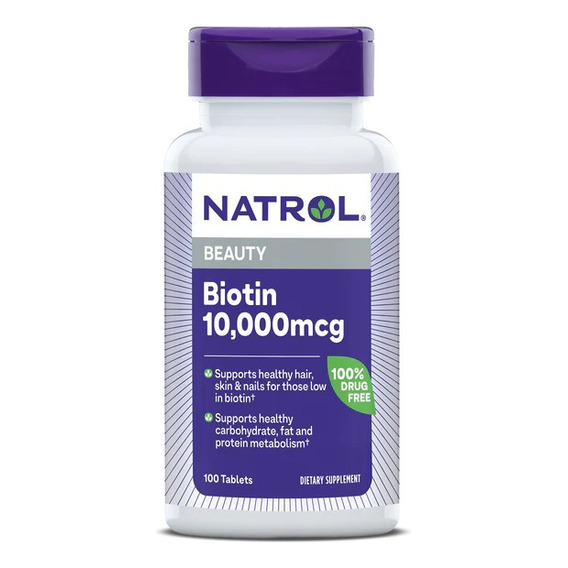 Vitamina Biotin Natrol 10,000 Mcg 100 Capsulas