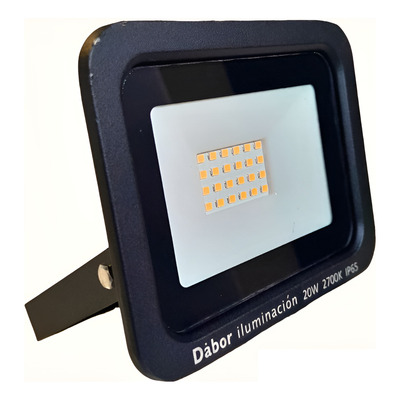 Reflector 20w Calido Apto Exterior Ww Ip65 Negro Blanco Cálido