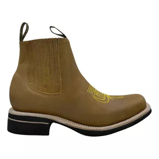 Bota Botín Vaqueras Piel Res Para Hombre Rodeo Bamar